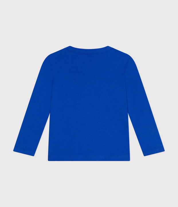 Children's long-sleeved rib knit unisex t-shirt blue