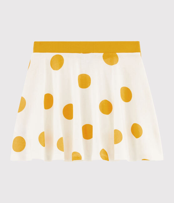 Girls' knit skirt MARSHMALLOW white/BOUDOR yellow