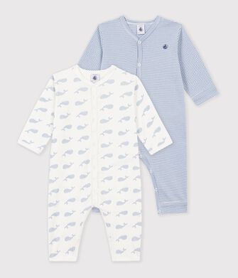 Pack of footless printed cotton pyjamas for babies