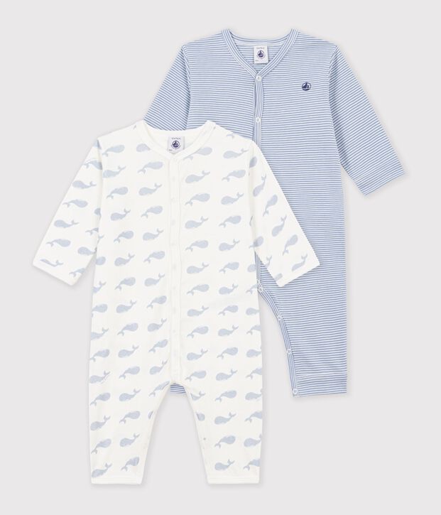 Pack of footless printed cotton pyjamas for babies multicolor