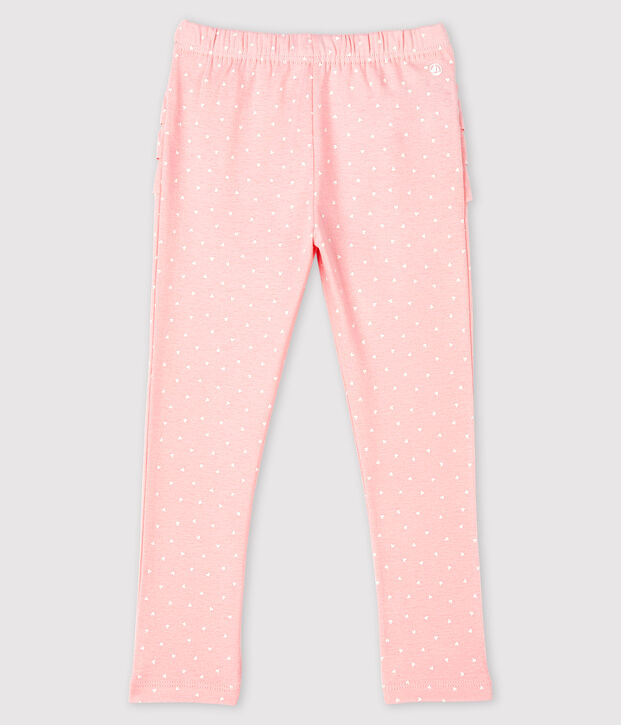 Baby girl's printed leggings pink/white