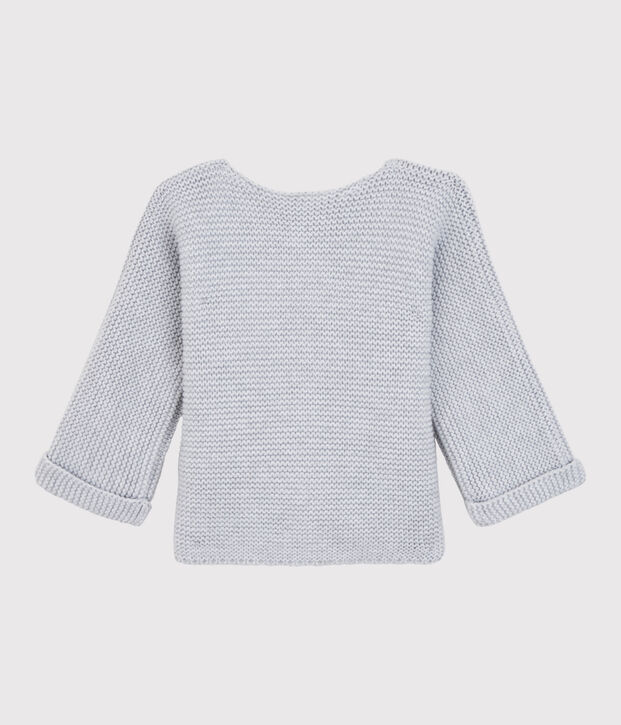 Babies' Organic Cotton Knitted Cardigan grey