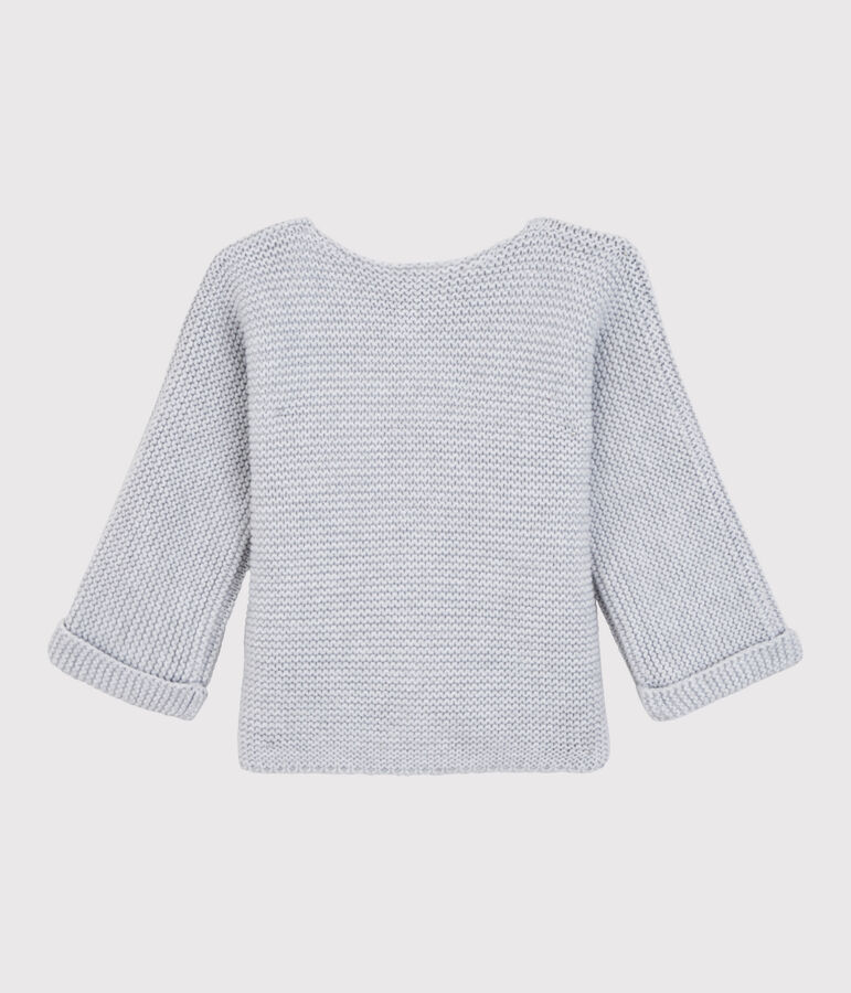 Babies' Organic Cotton Knitted Cardigan grey