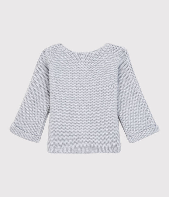 Babies' Organic Cotton Knitted Cardigan POUSSIERE CHINE grey
