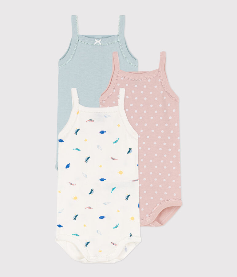 Sealife Themed Cotton Vest Bodysuits - 3-Pack multicolor
