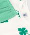 Boys' Palm Themed Organic Cotton Short Pyjamas MARSHMALLOW white/GAZON green