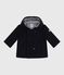 Babies' pea coat in plain woollen broadcloth SMOKING blue