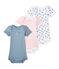 Set of 3 baby boys' short-sleeved bodysuits LOT white