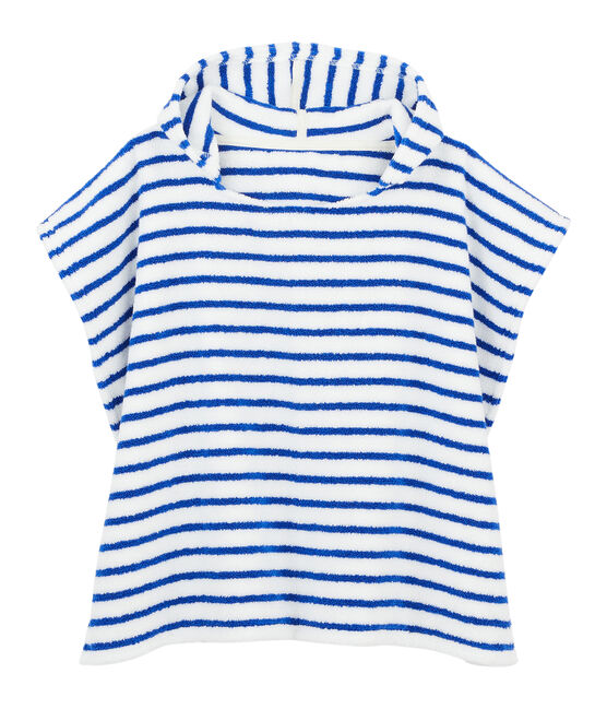 Unisex hooded babies' beach poncho SURF blue