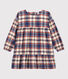 Girls' Long-Sleeved Checked Flannel Dress
