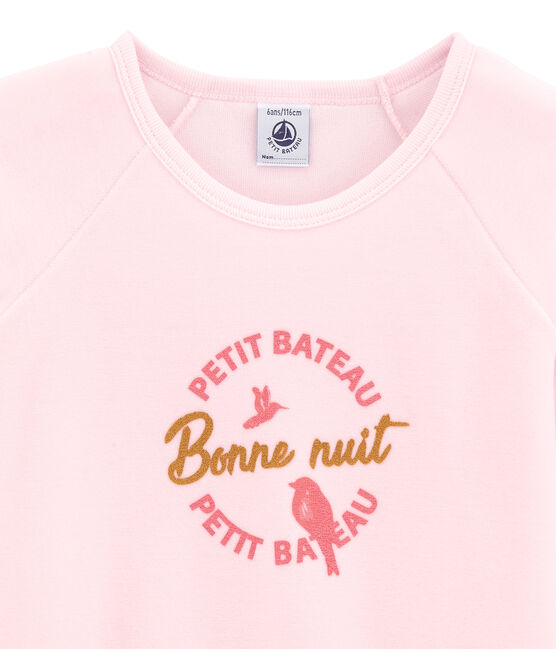 Little girl's pyjamas VIENNE pink/MULTICO white
