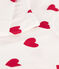 Children's unisex snug-fit cotton heart print pyjamas MARSHMALLOW white/TERKUIT red