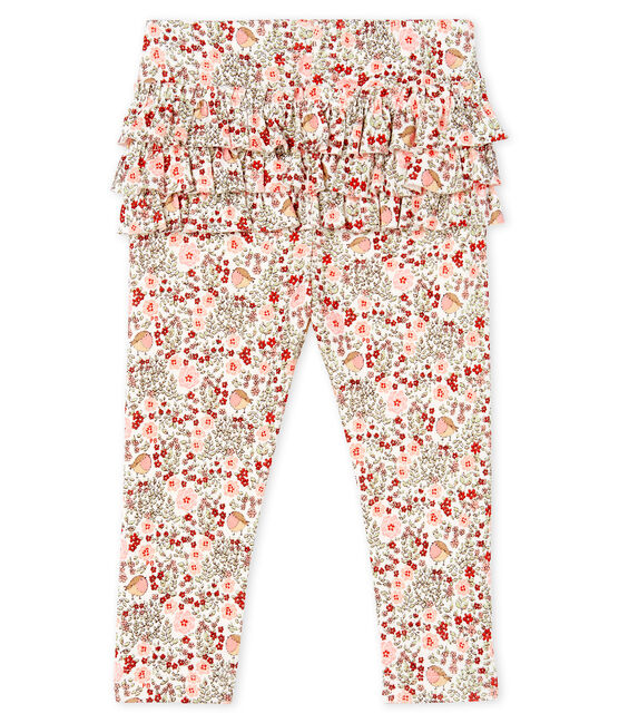 Baby Girls' Printed Ruffled Leggings MARSHMALLOW white/MULTICO white
