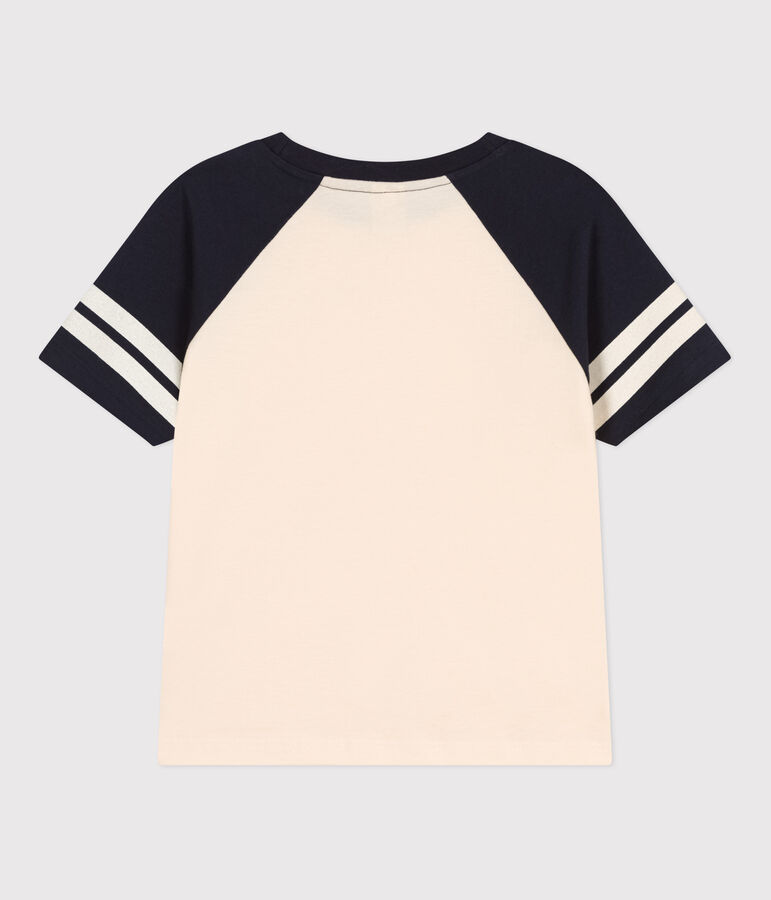 Boys' Printed Jersey T-shirt Ecru/blue