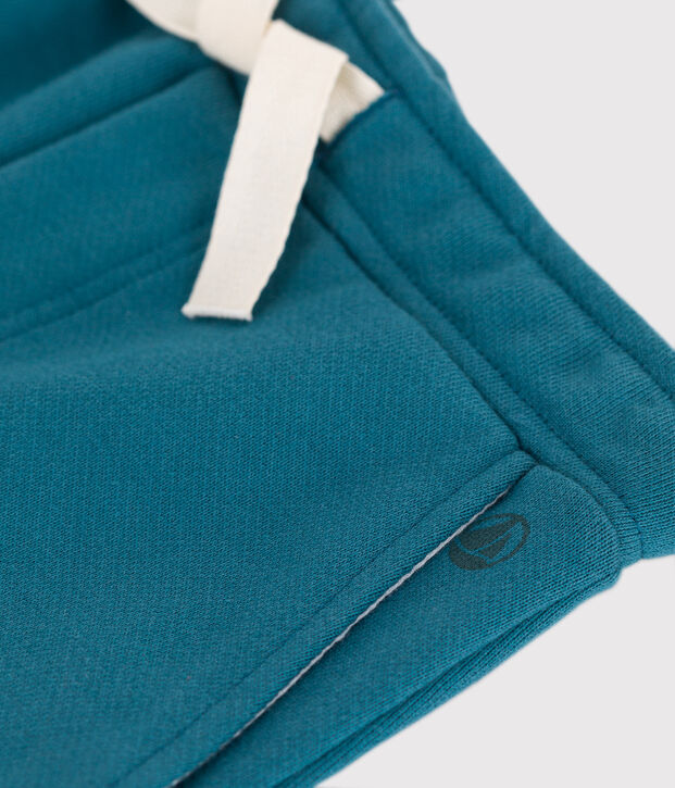 Children's jogging bottoms in plain cotton green