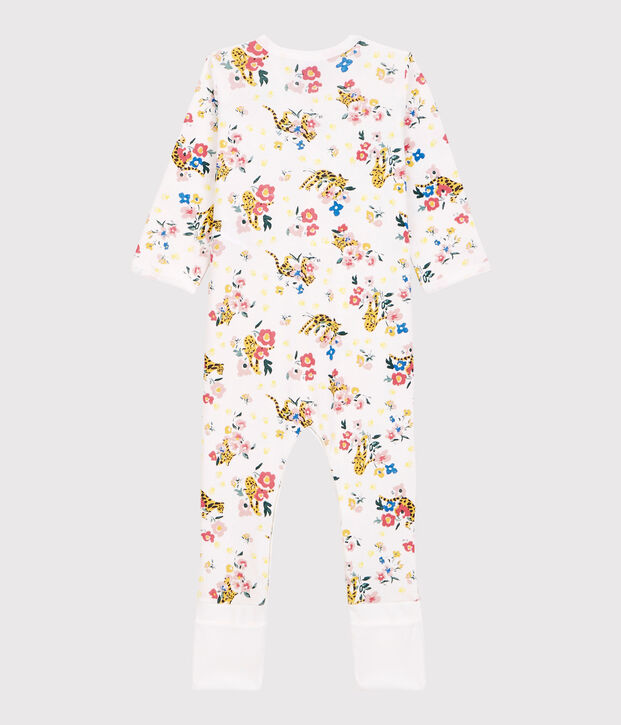 Babies' Glow-In-The-Dark Cotton Sleepsuit with Detachable Feet white/multicolor