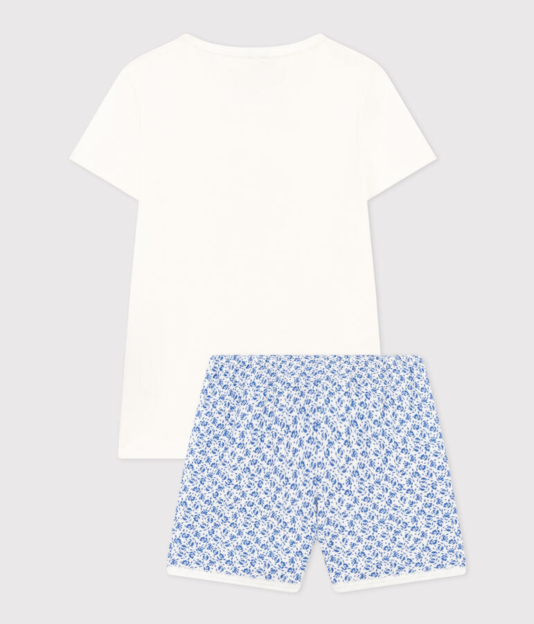 Children's Short Cotton Pyjamas white/blue
