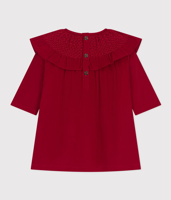 Babies' Long-Sleeved Velvet Dress CORRIDA red