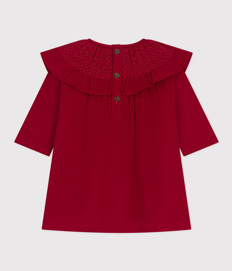 Babies' Long-Sleeved Velvet Dress red