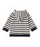 Sweat zippé bébé garçon en jersey lourd rayé COQUILLE beige/SMOKING blue