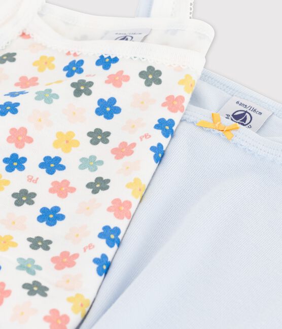 Girls' Glow-In-The-Dark Retro Floral Vest Tops - 2-Pack variante 1