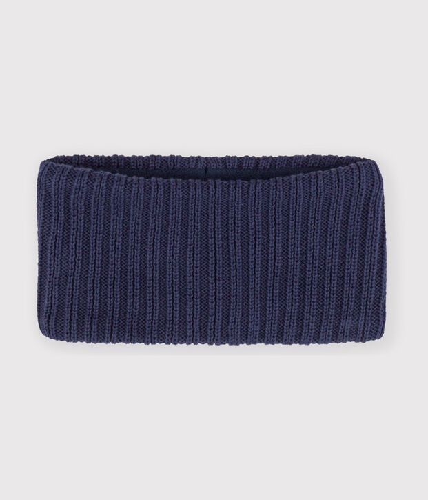 Babies' plain fleece-lined knitted snood SMOKING
