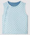Baby Boys' Blue Reversible Sleeveless Vest in Padded Rib Knit FRAICHEUR blue/MULTICO white