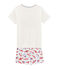 Boys' Ribbed Short Pyjamas MARSHMALLOW white/MULTICO white