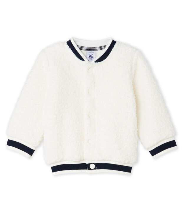 Unisex Babies' Cardigan in Sheepskin Sherpa white