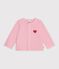 Babies' plain cotton cardigan with a heart badge CHARMI