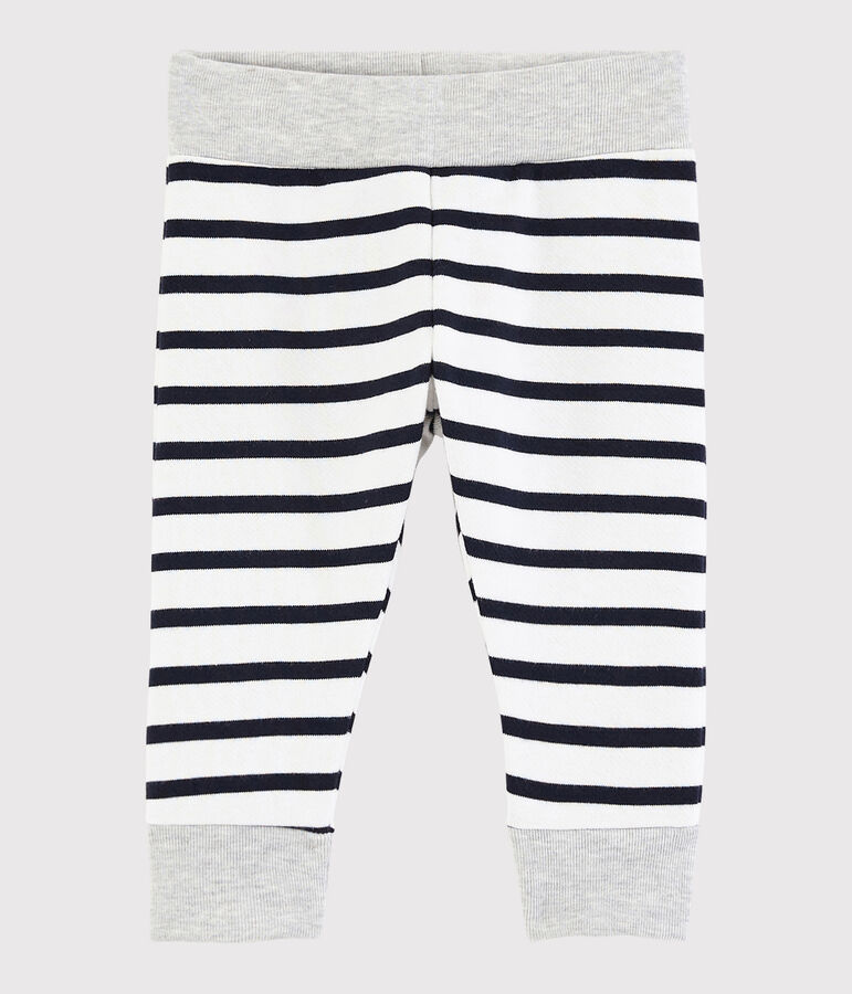 Baby boy's striped trousers white/blue