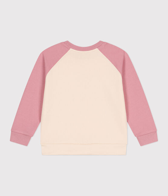 Children's unisex cotton sweatshirt CHARME pink/MULTICO white