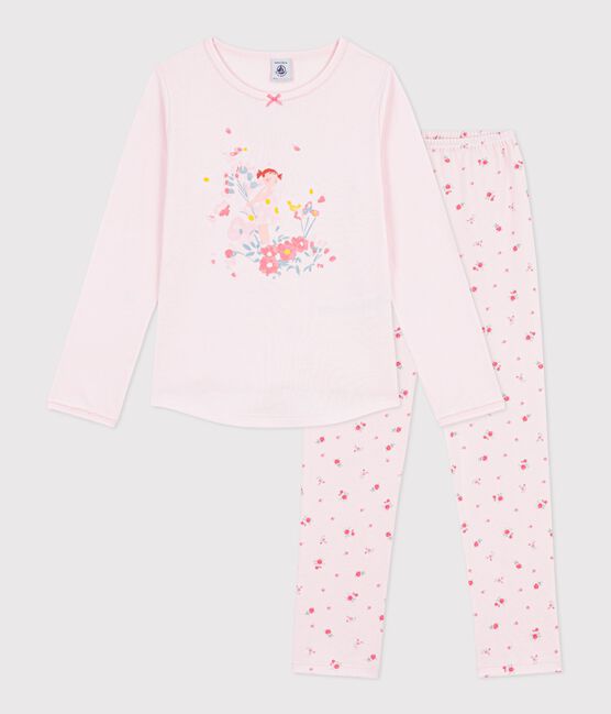 Children's cotton pyjamas with a floral motif BARELY pink/MULTICO