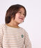 Children's long-sleeved stripy T-shirt beige/ecru/beige