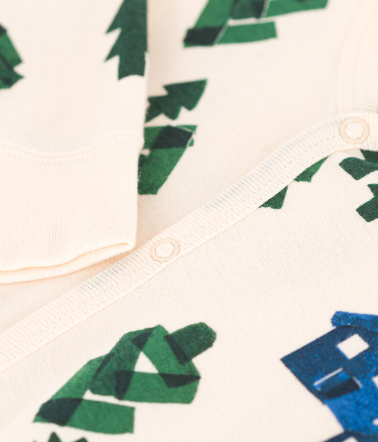 Babies' Footless Cotton Pyjamas Ecru/multicolor