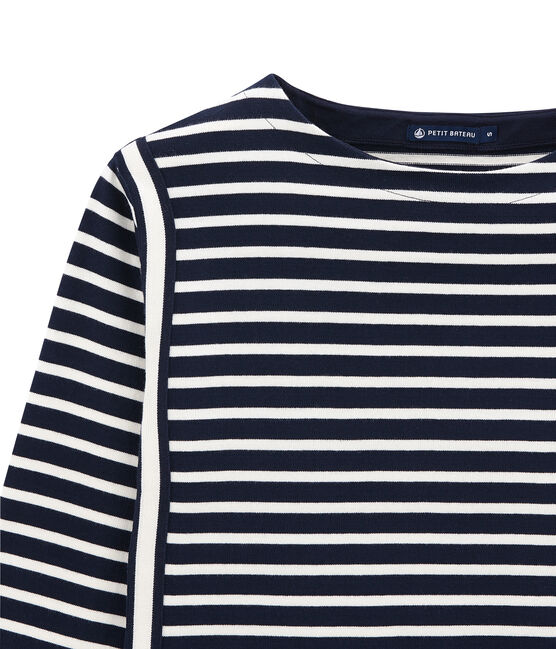 women's striped top in heavyweight jersey SMOKING blue/COQUILLE beige