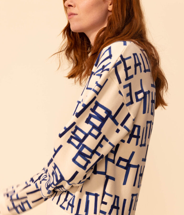 Women's Fleece Sweatshirt Ecru/multicolor