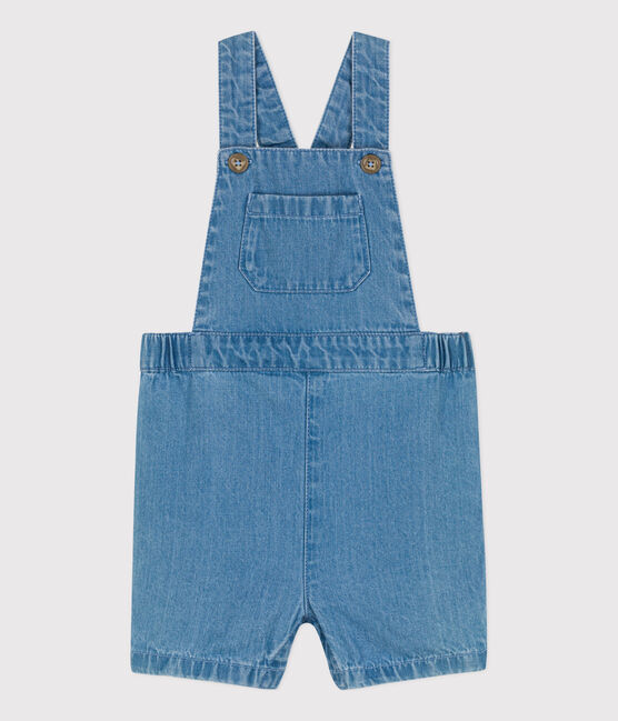 Babies' Light Denim Dungaree Shorts DENIM CLAIR blue