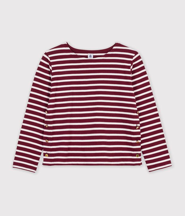 Women's cotton Breton top red/white