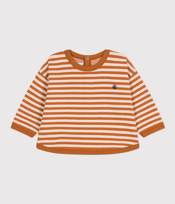 Babies' Long-Sleeved Tube Knit T-Shirt ECUREUIL /AVALANCHE
