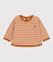 Babies' Long-Sleeved Tube Knit T-Shirt ECUREUIL /AVALANCHE