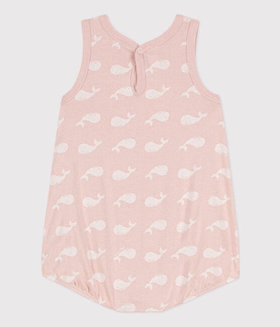 Babies' Cotton Pink Whale Playsuit SALINE /MARSHMALLOW