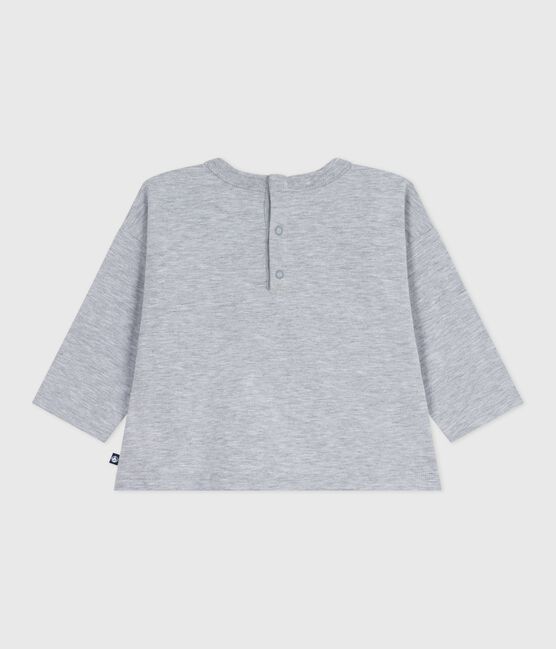 Babies' long-sleeved T-shirt with a whale design FUMEE CHINE grey