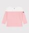 Children's stripy cotton Breton top MARSHMALLOW pink/FLAMAND