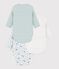 Pack of babies' long-sleeved printed cotton wrapover bodies multicolor