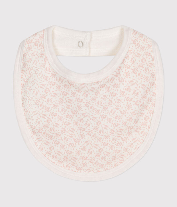 Babies' Printed Cotton Bib white/pink