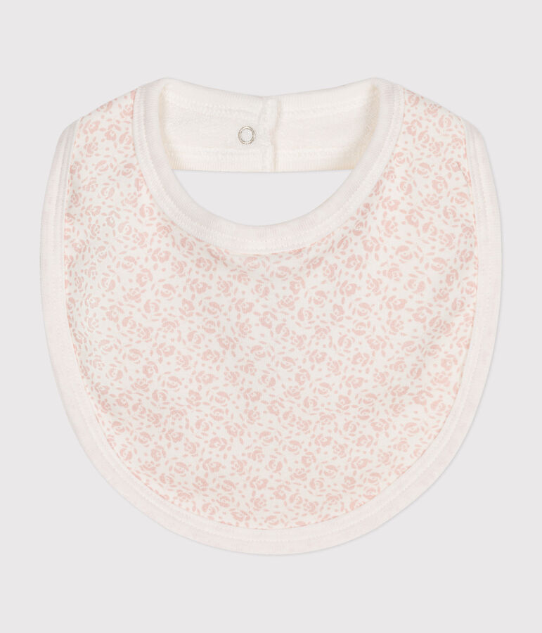 Babies' Printed Cotton Bib white/pink