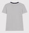 The iconic short-sleeved stripy rib knit T-shirt for women MARSHMALLOW white/SMOKING blue