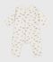 Babies' padded penguin-print cotton jumpsuit. MILK blue/SOIR