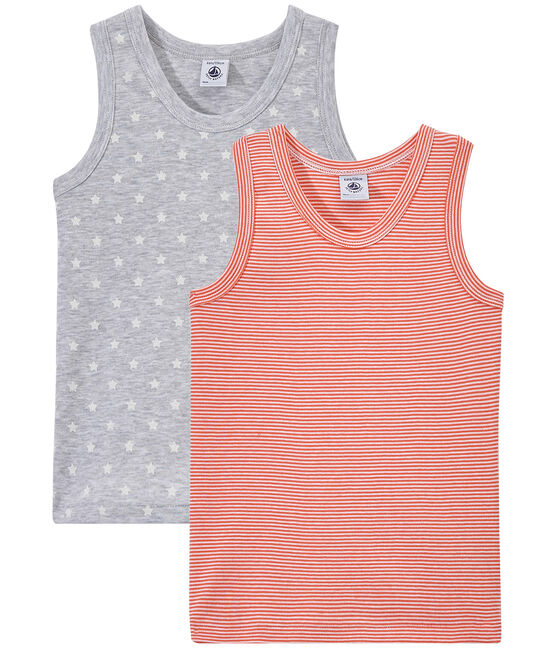 Set of 2 boys' tank tops LOT white